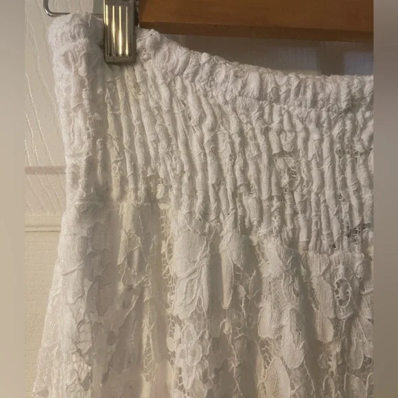 High rise super wide leg Lace pants white Size L - Picture 8 of 17